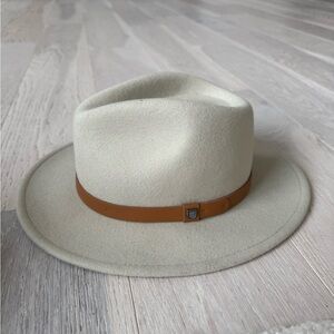 Brixton Cream Fedora with Brown Band XS